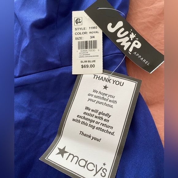 NWT Jump Apparel Dress Size 3/4 Blue One Shoulder Spaghetti Stap Cutout Dress - Picture 6 of 13